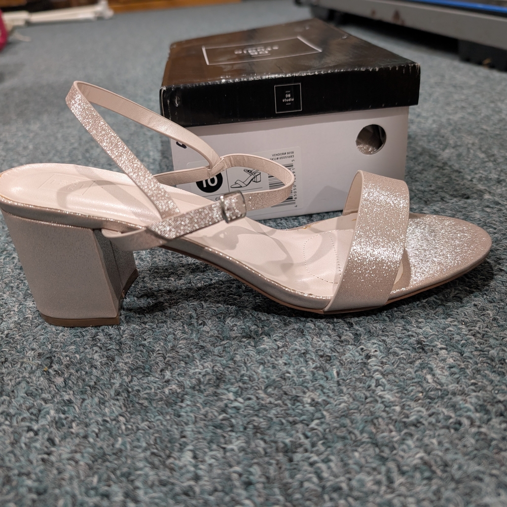 Chic Glitter Strap Block Heels